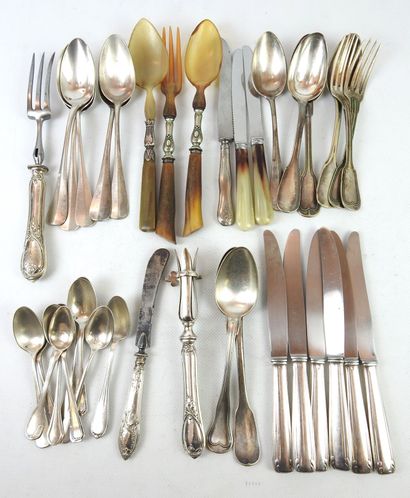 LOT OF silver plated cutlery including CHRISTOFLE:...