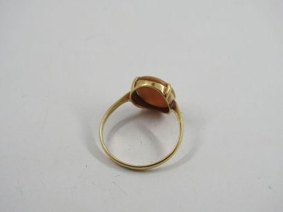 RING in yellow gold 750 thousandths decorated...