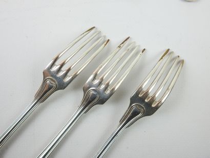 SILVER METAL KITCHEN with twelve large spoons,...