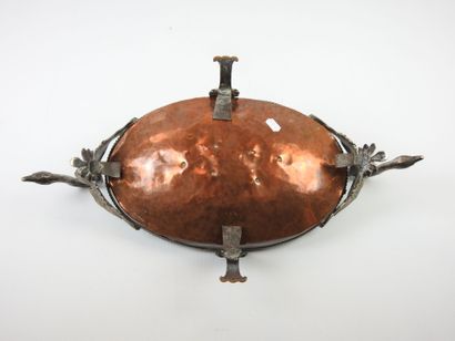 Silvered bronze centerpiece of oval shape...