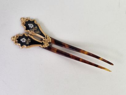18K (750°/°°) yellow gold and tortoiseshell...