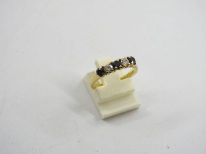 RING in yellow gold 750 thousandth, decorated...