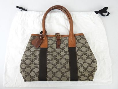 CELINE : Handbag in canvas signed. With dust-bag....