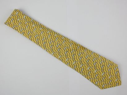 HERMES - Paris : Silk tie with dolphin design....