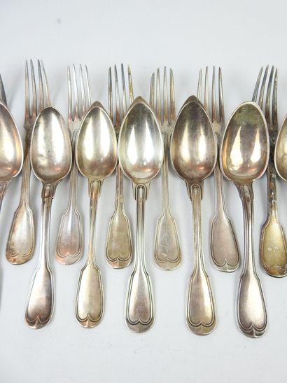 LARGE CUTLERY. Twelve large forks and twelve...