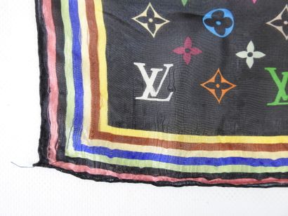 LOUIS VUITTON-PARIS: Black Murakami silk...