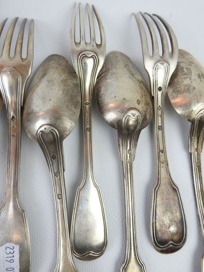 LARGE CUTLERY. Twelve large forks and twelve...
