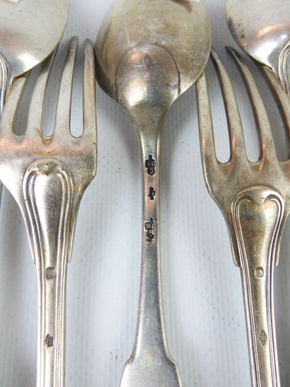 LOT of silver cutlery including twelve large...