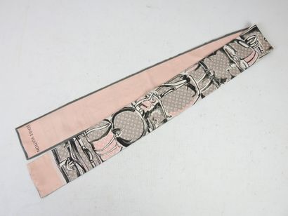 LOUIS VUITTON-PARIS: Pink silk twilly. Wear...