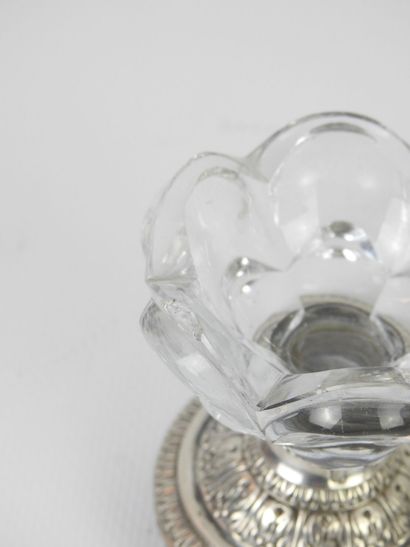 PAIR OF SALON in crystal and silver hallmarked...