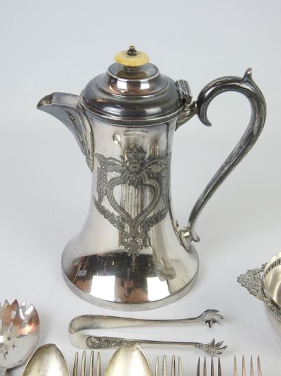 LOT of silver plated metal including cutlery,...