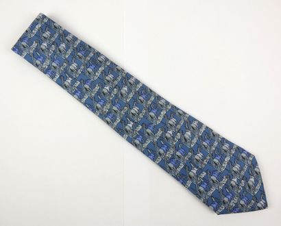 HERMES - Paris : Silk tie with horses pattern....
