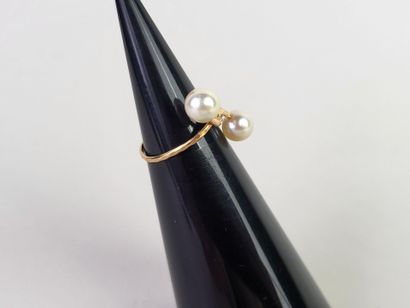 Ring Toi et Moi in 18K yellow gold set with...
