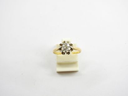 RING in yellow gold 750 thousandths decorated...