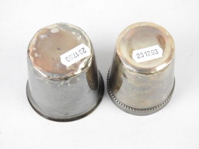 TWO silver TIMBALS marked Claude and M. Cochoneau....