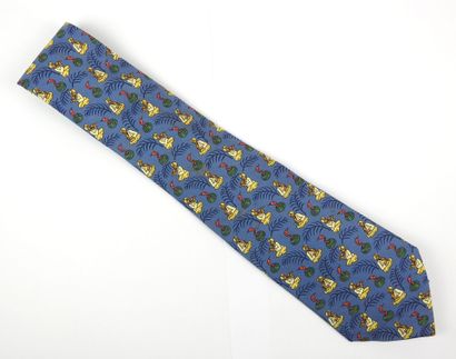 HERMES - Paris : Silk tie with snake charmer...