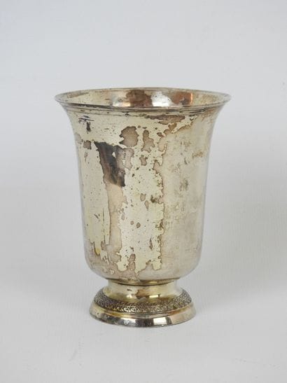 TIMBALE tulip in silver. Marked early 19th...
