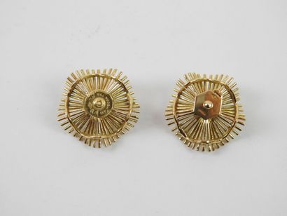 Pair of earrings in gold 750 thousandth and...