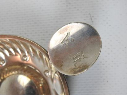 Silver wine tasting cup. Minerve mark. Monogram...