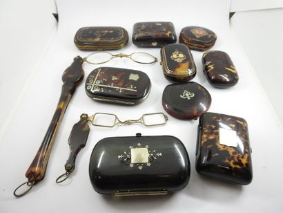 NINE CASH HOLDER or boxes in tortoise shell....