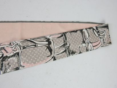 LOUIS VUITTON-PARIS: Pink silk twilly. Wear...