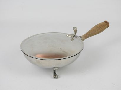 SMALL silver plated metal CASSEROLE decorated...