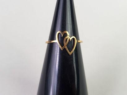 Lot of 2 rings in yellow gold 18K (750°/°°)...