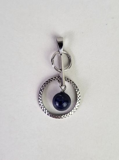 Pendant in 18K (750°/°°) white gold centered...