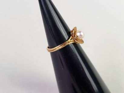 Ring in 18K yellow gold (750°/°°) centered...