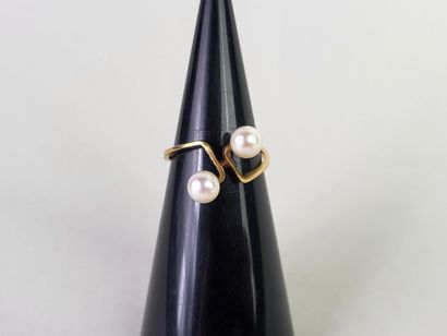 Ring Toi et Moi in 18K (750°/°°) yellow gold...