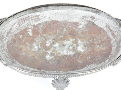 Silvered bronze centerpiece of oval shape...