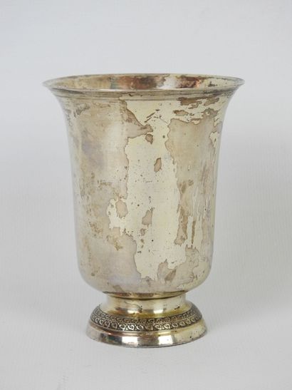 TIMBALE tulip in silver. Marked early 19th...