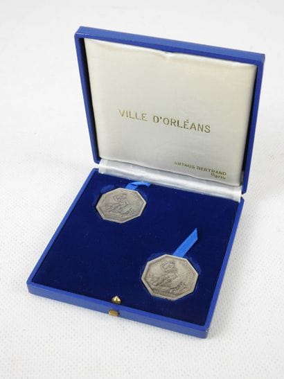 ARTHUS BERTRAND Paris : Two silver tokens...