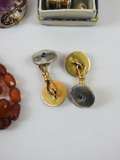 Pair of cufflinks in 18K gold. Weight : 15g....