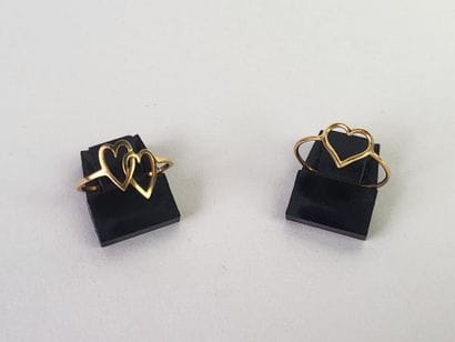 Lot of 2 rings in yellow gold 18K (750°/°°)...
