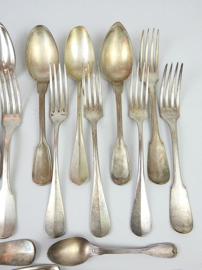 COUVERTS in silver plated metal including...