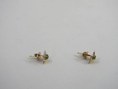 PAIR OF EAR PINS in yellow gold 750 thousandths...