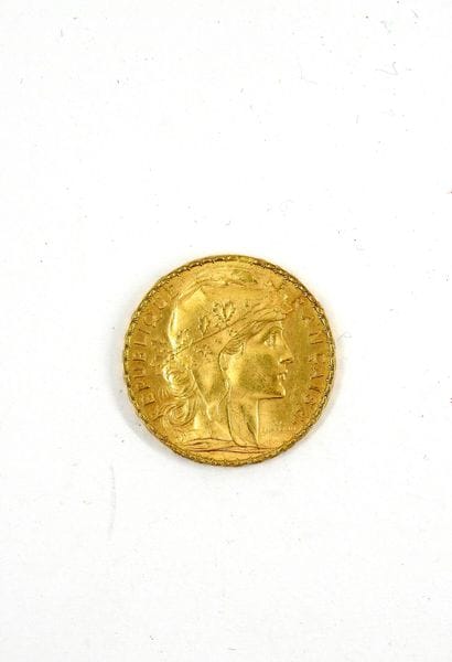 Currency 20 francs gold rooster 1913
