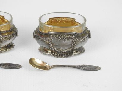 PAIR OF SALESWORKS in silver hallmarked Minerve...