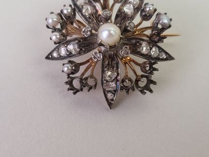 Brooch pendant in 18K yellow gold (750°/°°)...