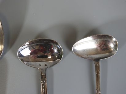 Various silver plated metal, spoons, cutlery...