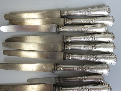 Set of knives with steel handle, probably...