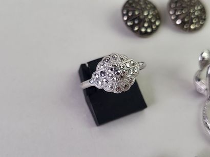 Lot of 20 silver jewels (800°/°°°) and marcasites...