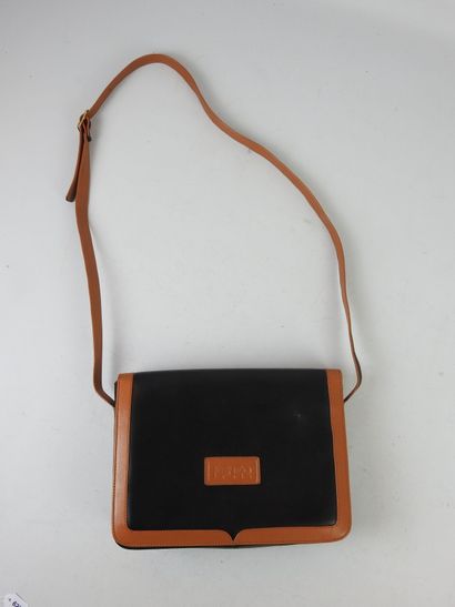 KENZO: Black and brown shoulder bag. 19 x...