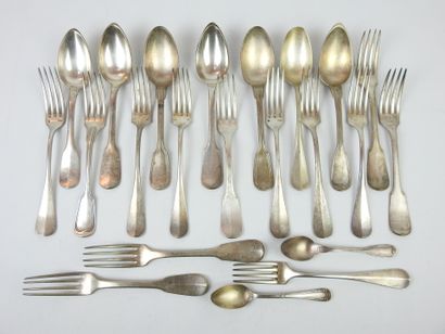 COUVERTS in silver plated metal including...
