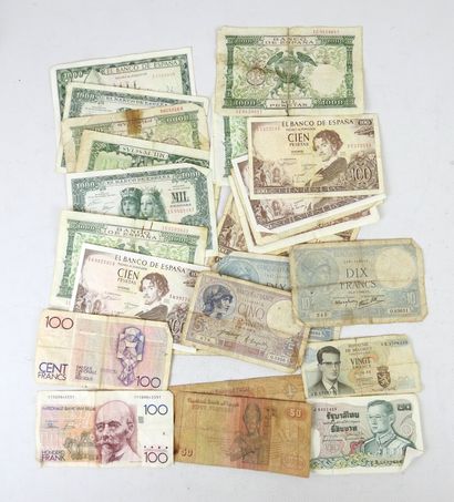 LOT of banknotes including Spain, Belgium,...