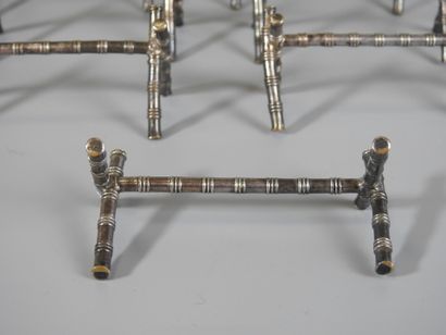 ELEVEN KNIFE HOLDER bamboo in silver plated...