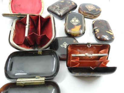 NINE CASH HOLDER or boxes in tortoise shell....