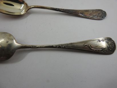 SIX coffee spoons in silver 800 thousandth....
