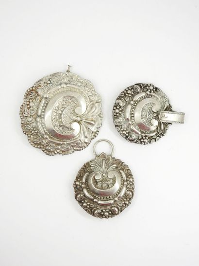 Pair of antique cloak buckles and matching...